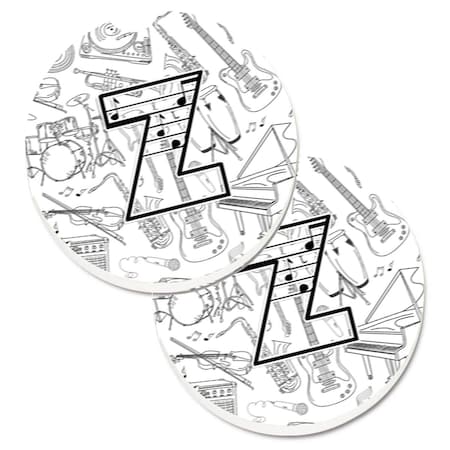 Carolines Treasures Letter Z Musical Note Letters Set of 2 Cup Holder Car Coaster CJ2007-ZCARC